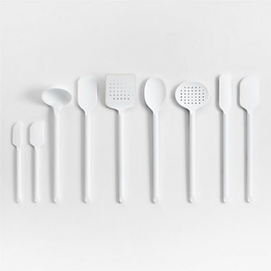 View Crate & Barrel White Silicone Utensils, Set of 9 details