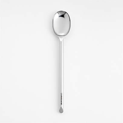 1 Stainless Steel Pasta Spoon + 1 Black Silicone Pasta Spoon