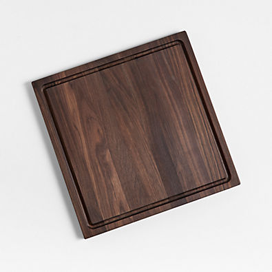 View Crate & Barrel Reversible Walnut Wood Cutting Board 16"x16"x0.75" details