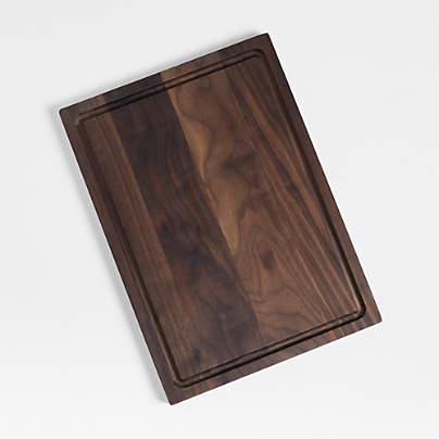 Crate & Barrel Reversible Walnut Wood Cutting Board 18"x13"x0.75"