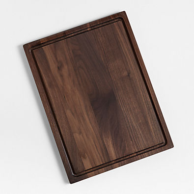 View Crate & Barrel Reversible Walnut Wood Cutting Board 20"x15"x0.75" details