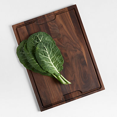 View Crate & Barrel Reversible Walnut Wood Cutting Board 24"x18"x0.75" details