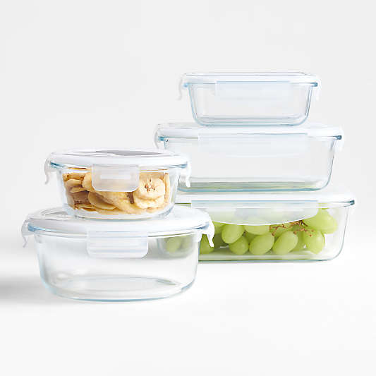 Crate & Barrel 10-Piece Variety Glass Storage Set