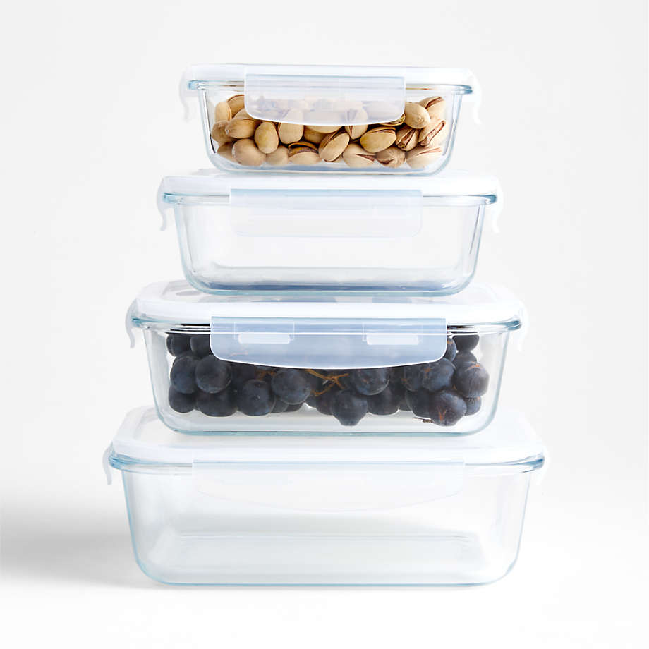 Freshlock™ 2-cup Rectangle Glass Storage