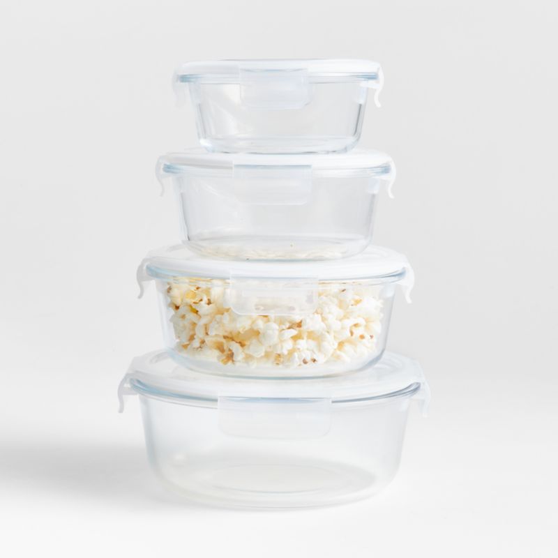 Crate & Barrel 8-Piece Round Glass Storage Set + Reviews | Crate & Barrel