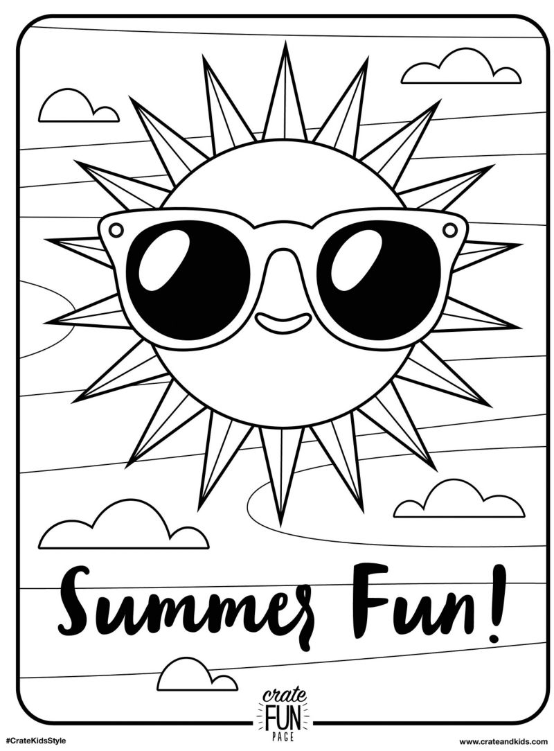 Kids summer fun free printable coloring page | crate u0026 kids