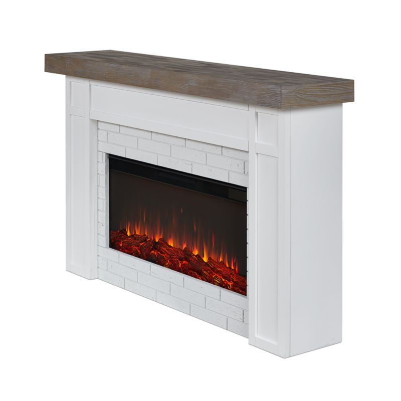 Cravenhall White and Brown Wood Electric Fireplace - image 3 of 7