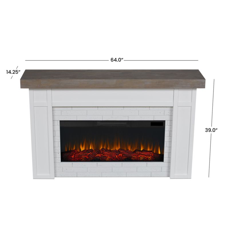 Cravenhall White and Brown Wood Electric Fireplace - image 5 of 7