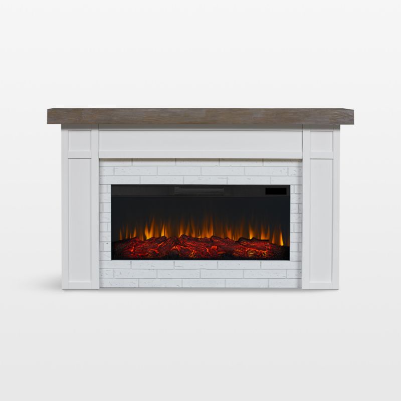 Cravenhall White and Brown Wood Electric Fireplace - image 0 of 7