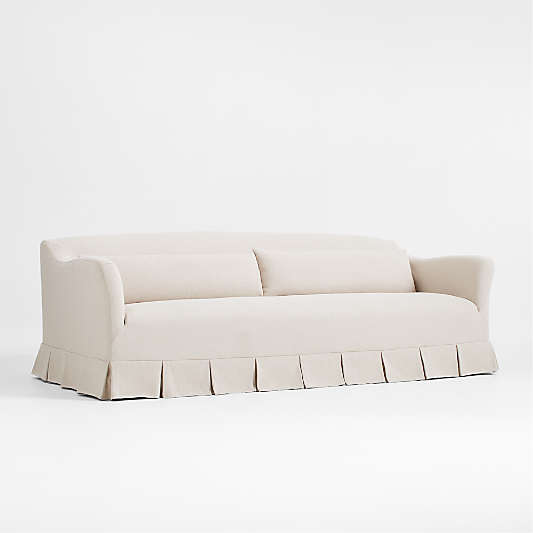 Crawford 90" Slipcovered Sofa with Box-Pleated Skirt by Jake Arnold