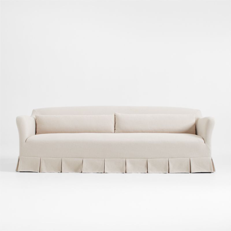 Crawford 90" Slipcovered Sofa with Box-Pleated Skirt by Jake Arnold