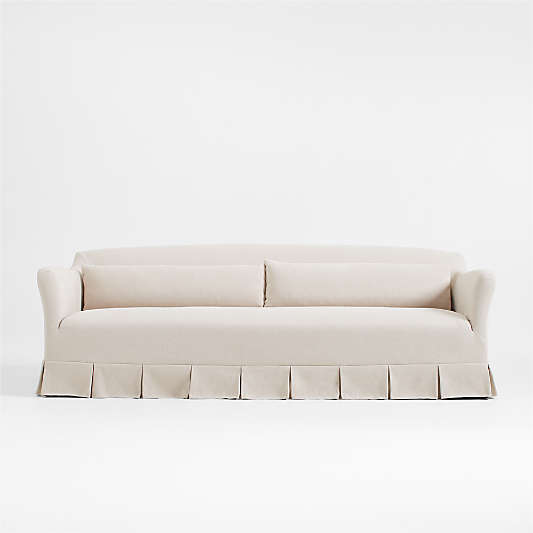 Crawford 90" Slipcovered Sofa with Box-Pleated Skirt by Jake Arnold
