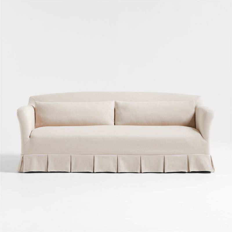 Crawford Apartment Slipcovered Sofa with Box-Pleated Skirt by Jake Arnold