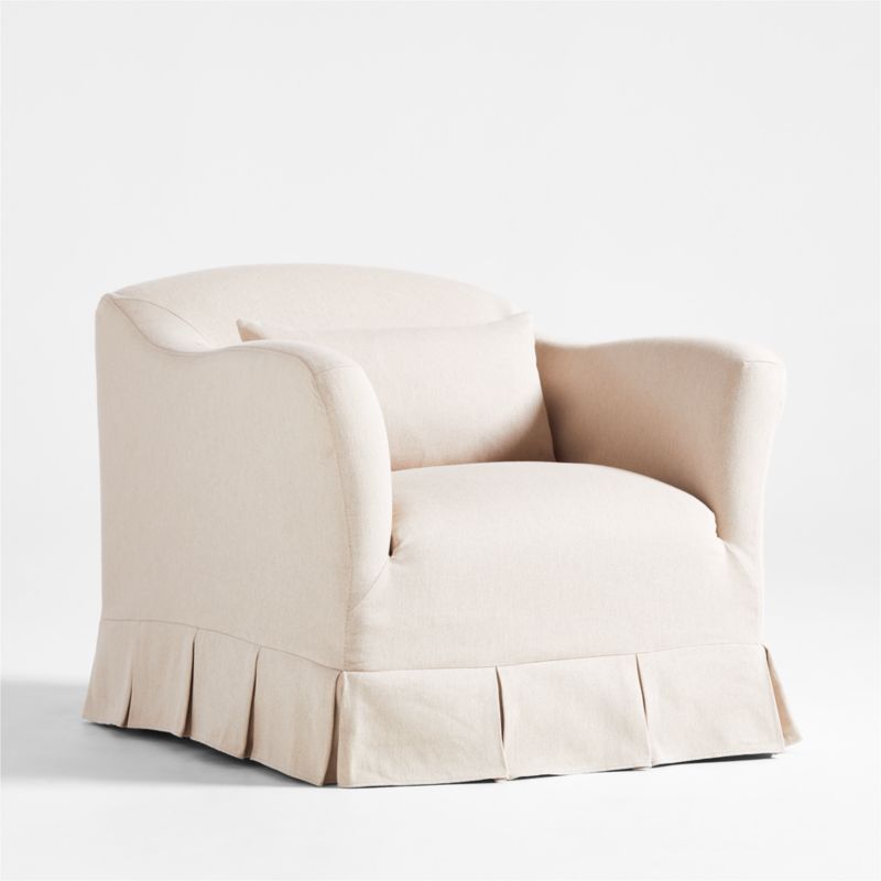 Crawford Slipcovered Chair with Box-Pleated Skirt by Jake Arnold