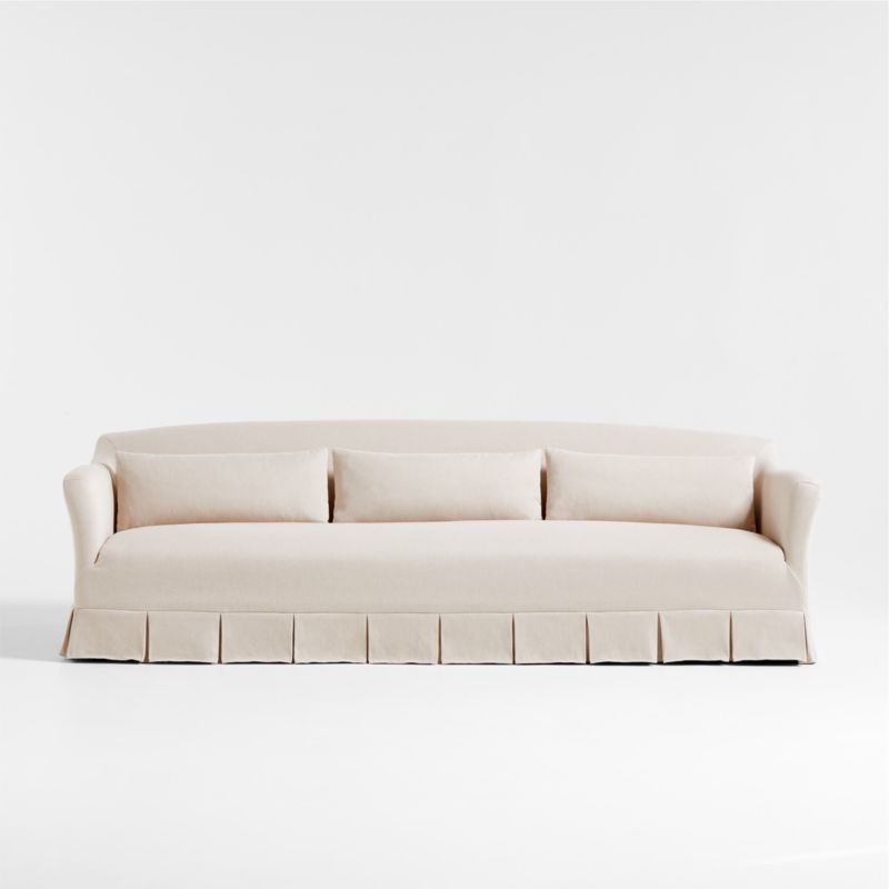 Crawford Grande Slipcovered Sofa with Box-Pleated Skirt by Jake Arnold