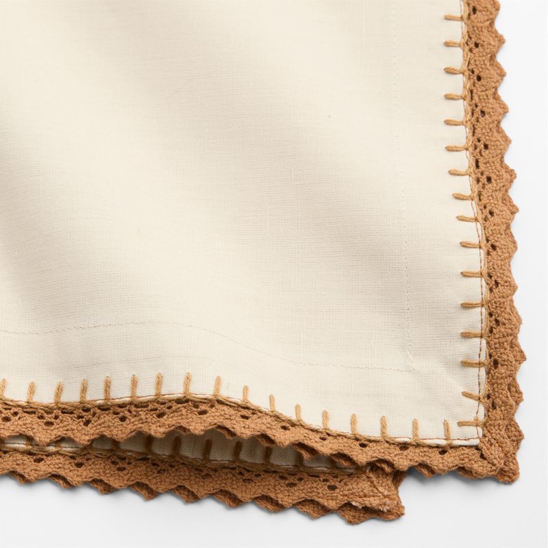 Crochet Lace Linen Cotton Dinner Napkin, Set of 4 - image 2 of 3