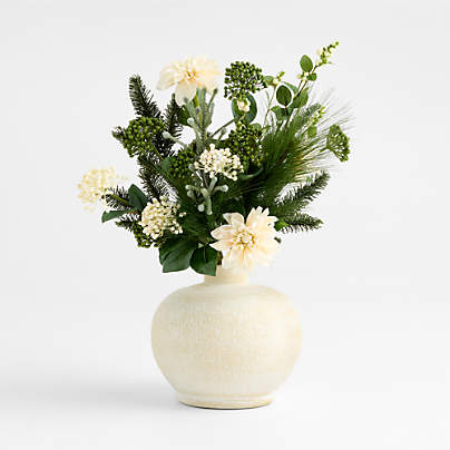Faux Cream and Green Stem Bundle