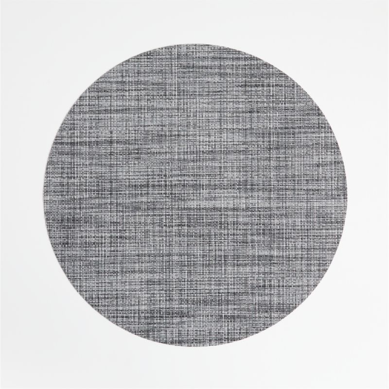 Chilewich ® Round Crepe Grey Easy-Clean Vinyl Placemat