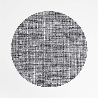 Chilewich ® Round Crepe Grey Easy-Clean Vinyl Placemat