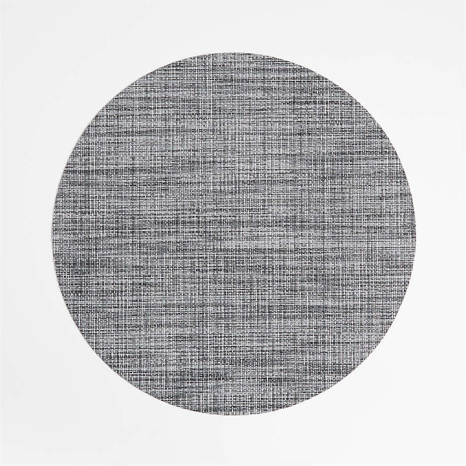 Chilewich Crepe Grey Vinyl Round Placemat + Reviews Crate & Barrel