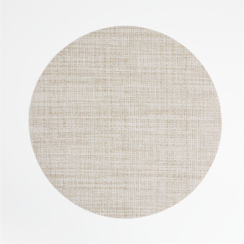 Chilewich ® Round Crepe Neutral Easy-Clean Vinyl Placemat
