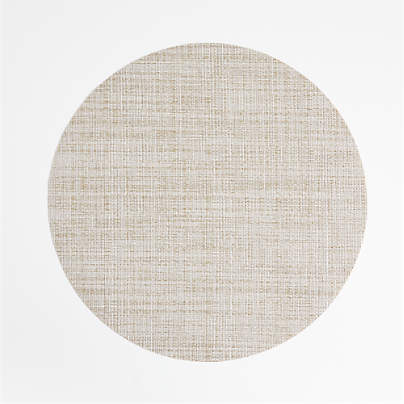 Chilewich ® Round Crepe Neutral Easy-Clean Vinyl Placemat