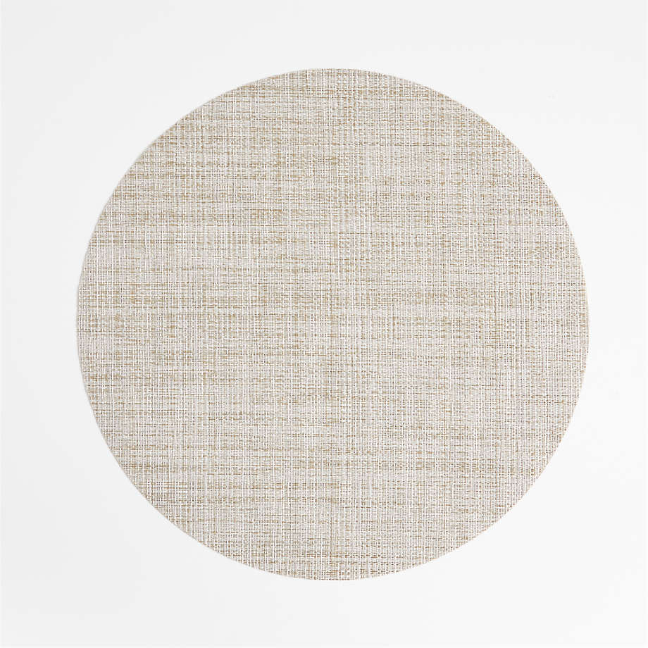 Chilewich Crepe Neutral Vinyl Round Placemat + Reviews Crate & Barrel