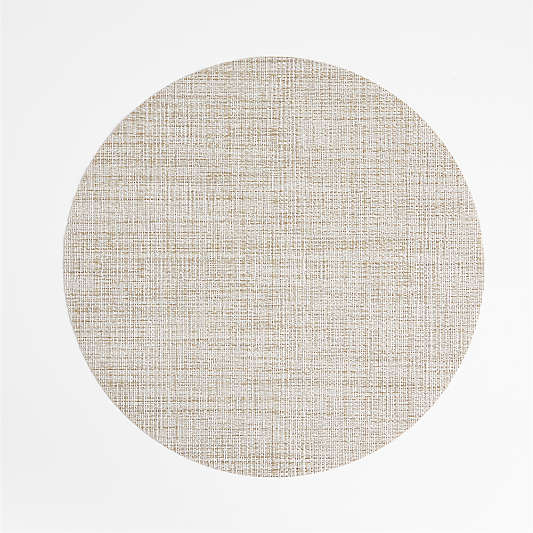 Chilewich ® Round Crepe Neutral Easy-Clean Vinyl Placemat