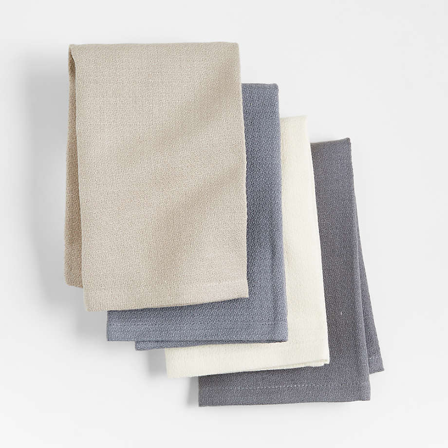 Crepe Weave Tonal Grey Dishcloths, Set of 4 + Reviews | Crate & Barrel