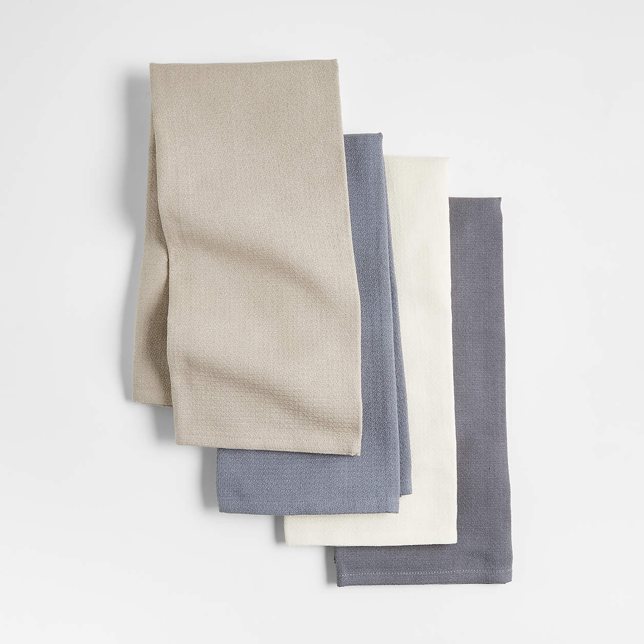 Crepe Weave Tonal Grey Tea Kitchen Dish Towels, Set of 4 + Reviews ...