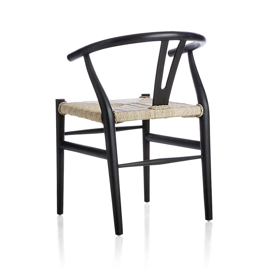 Crescent Black Rush Seat Dining Chair Crate Barrel