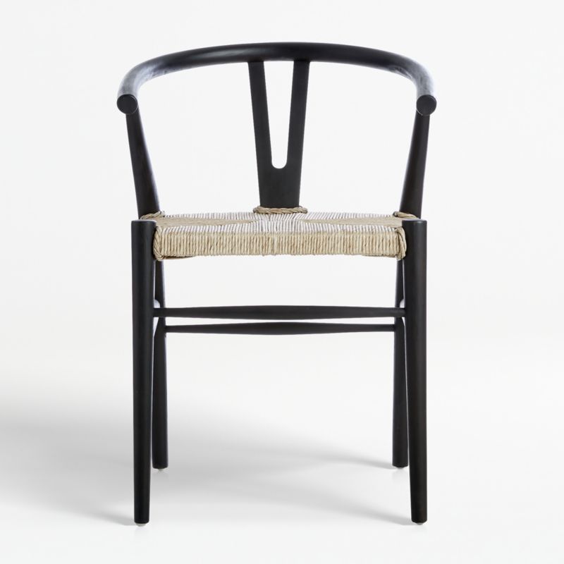 Crescent Black Wood Wishbone Dining Chair Reviews Crate Barrel