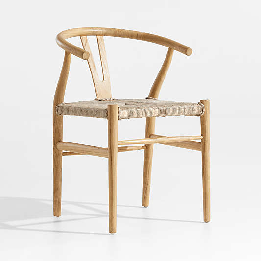 Crescent Natural Wood Wishbone Dining Chair