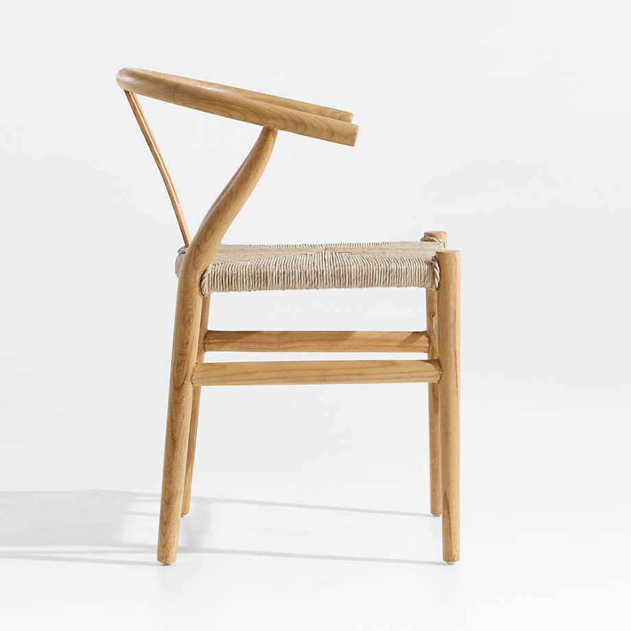 Crate&Barrel Crescent Natural Wood Wishbone Dining Chair Square One