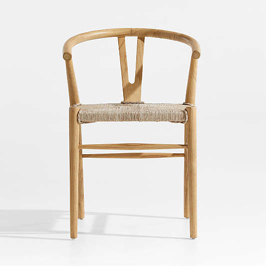 Crescent Natural Wood Wishbone Dining Chair