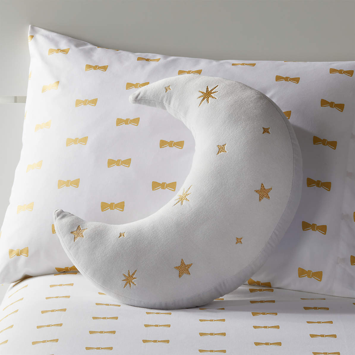 yellow moon pillow