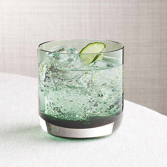 Crescent Green Double Old-Fashioned Glass