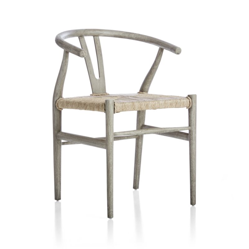 Crescent Weathered Grey Wood Wishbone Dining Chair - image 14 of 19