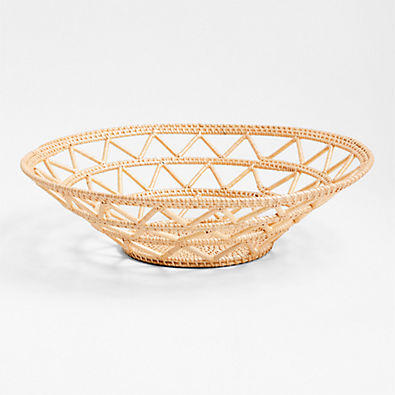 View Crete 18" Woven Rattan Fruit Basket details