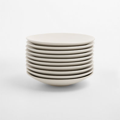 View Craft Linen Round Stoneware Appetizer Plates, Set of 10 details