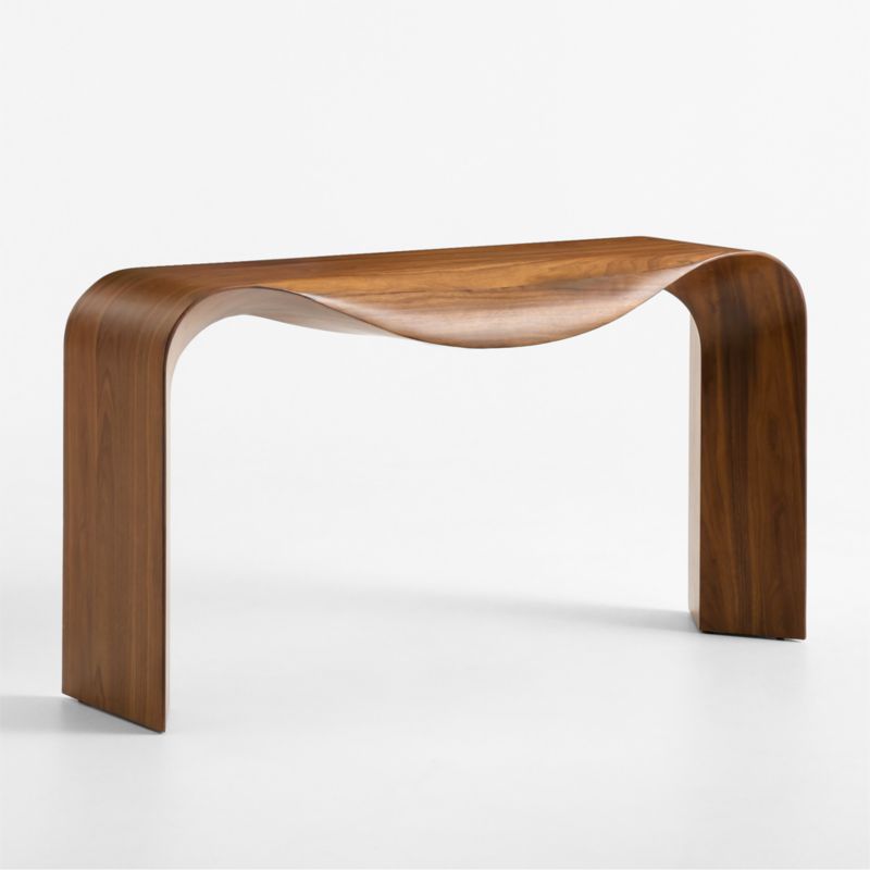 Crofton Natural Walnut Wood 60" Console Table - image 3 of 7