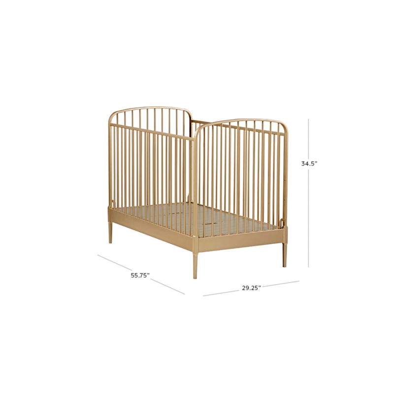 View Larkin Gold Metal Baby Crib - image 3 of 17