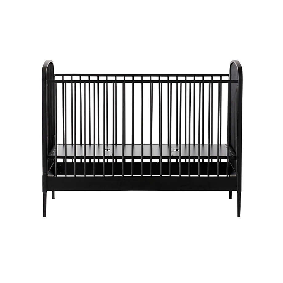 Crate&Barrel Larkin Black Metal Baby Crib Square One