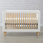 View Babyletto Lolly White & Natural 3-in-1 Convertible Crib with Toddler Bed Conversion Kit - image 6 of 13