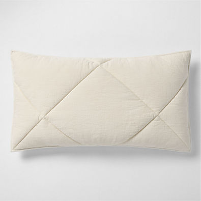 View Cotton Crinkle Matelasse Calm Beige King Bed Pillow Sham details