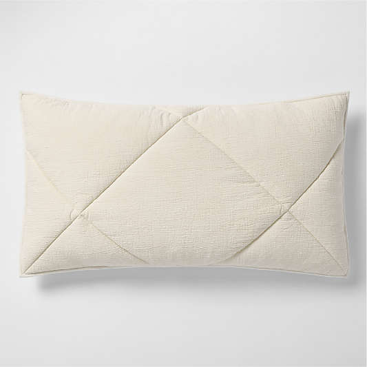 Aire Cotton Crinkle Matelasse Calm Beige King Bed Pillow Sham