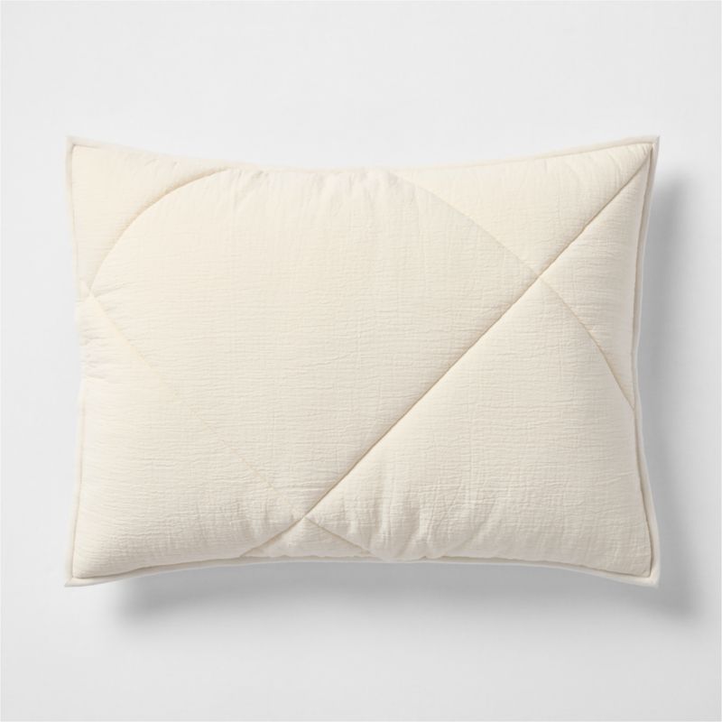 Aire Cotton Crinkle Matelasse Calm Beige Standard Bed Pillow Sham - image 0 of 7