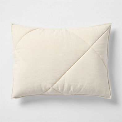 View Cotton Crinkle Matelasse Calm Beige Standard Bed Pillow Sham details