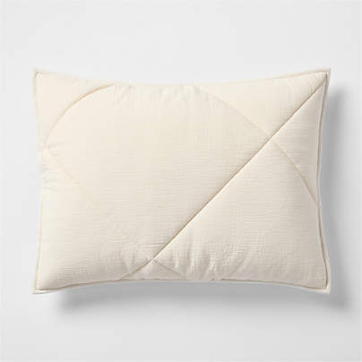 Cotton Crinkle Matelasse Calm Beige Standard Bed Pillow Sham