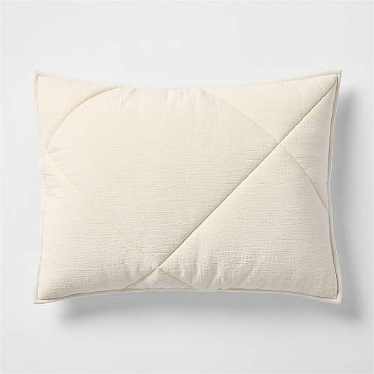 Aire Cotton Crinkle Matelasse Calm Beige Standard Bed Pillow Sham